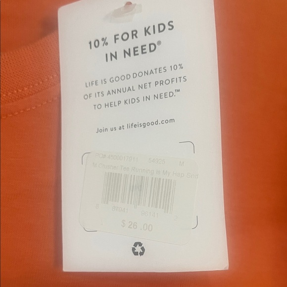 Life Is Good Orange Running Tee - Picture 2 of 8